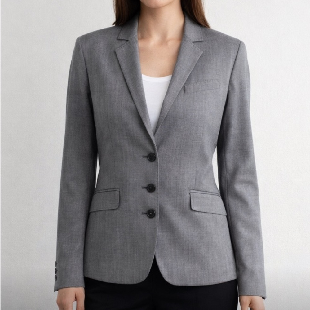 J.Crew Wool Cashmere blend gray check blazer size 8 - Picture 2 of 10